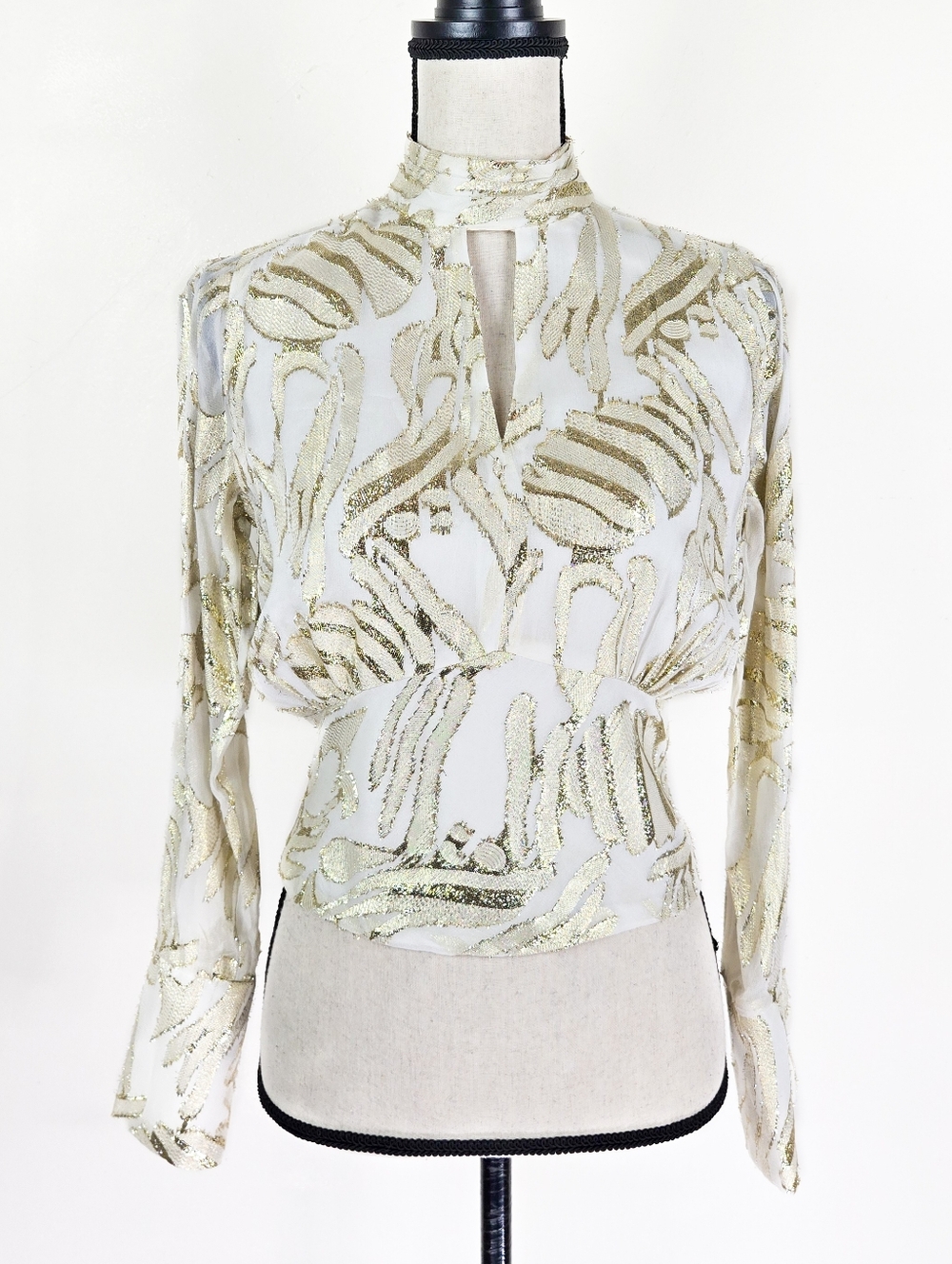 NWT Parker Piper Gold and Cream Top